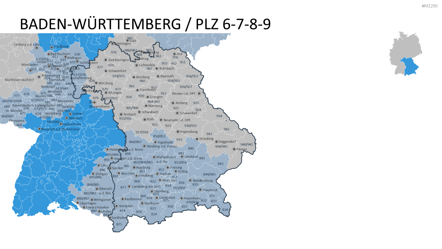 Deutschland - PLZ (3-stellig) PowerPoint-Vorlage