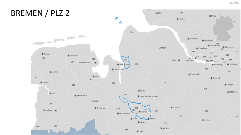 Deutschland - PLZ (3-stellig) PowerPoint-Vorlage