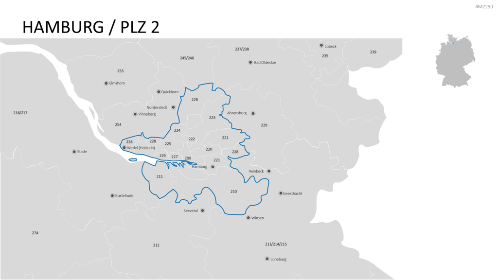 Deutschland - PLZ (3-stellig) PowerPoint-Vorlage
