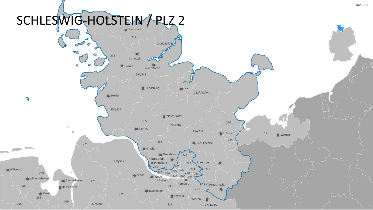 Deutschland - PLZ (3-stellig) PowerPoint-Vorlage