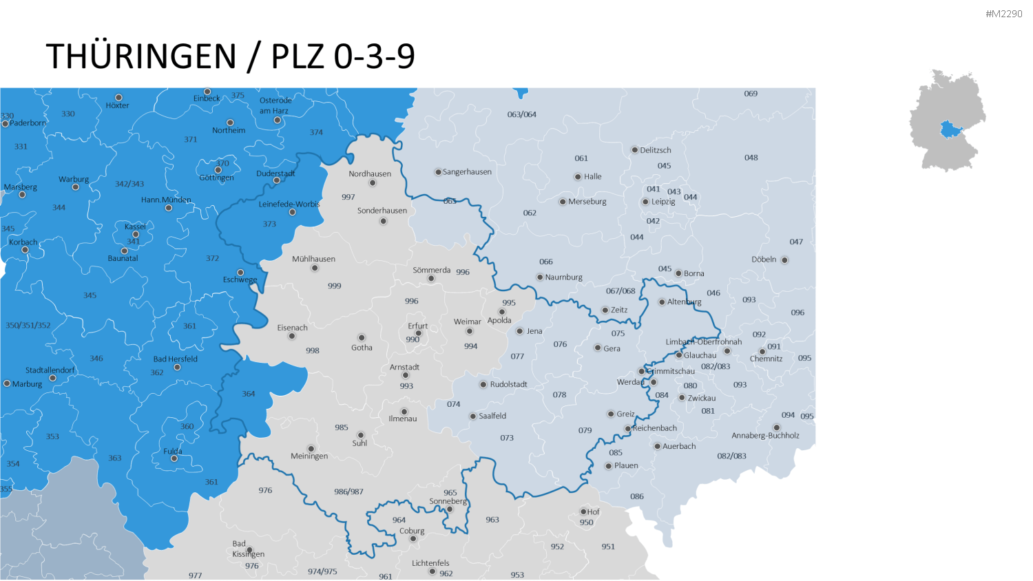 Deutschland - PLZ (3-stellig) PowerPoint-Vorlage