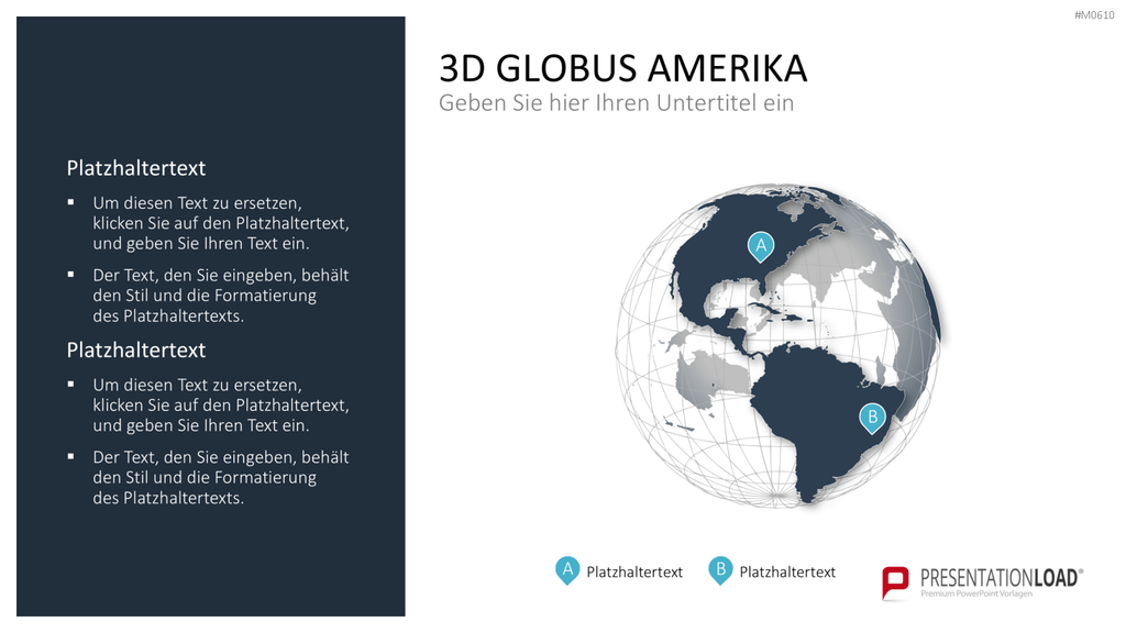 Globus-Set - Konturen PowerPoint-Vorlage