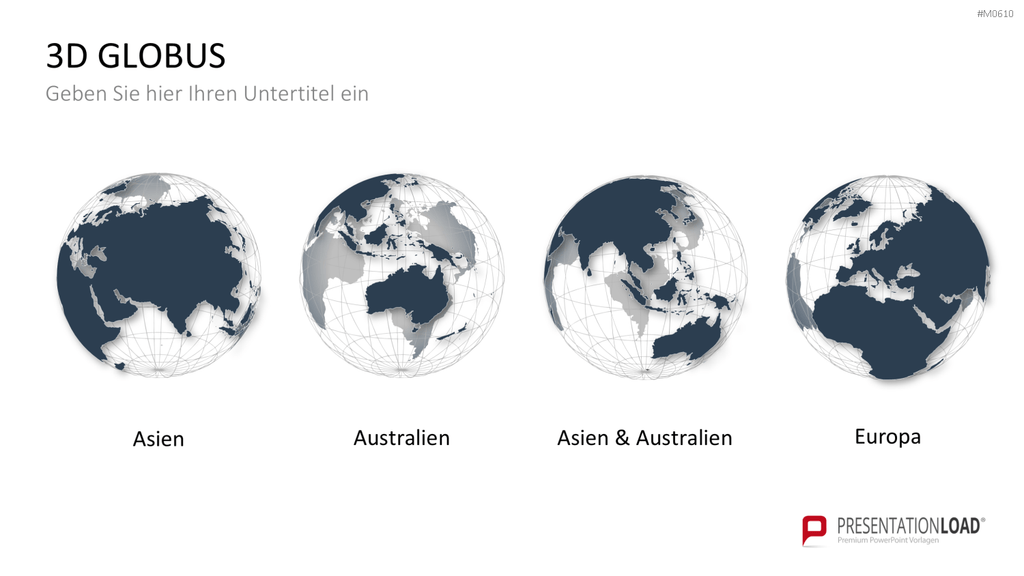 Globus-Set - Konturen PowerPoint-Vorlage