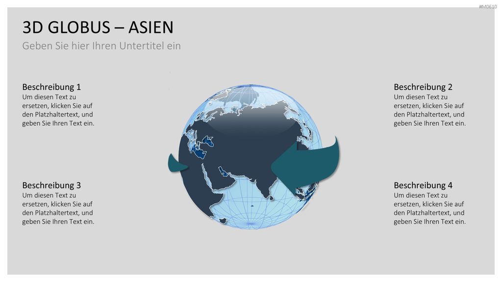 Globus-Set - Konturen PowerPoint-Vorlage