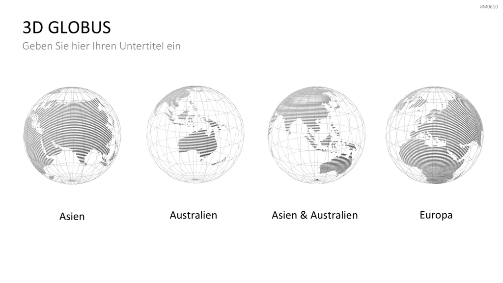 Globus-Set - Konturen PowerPoint-Vorlage