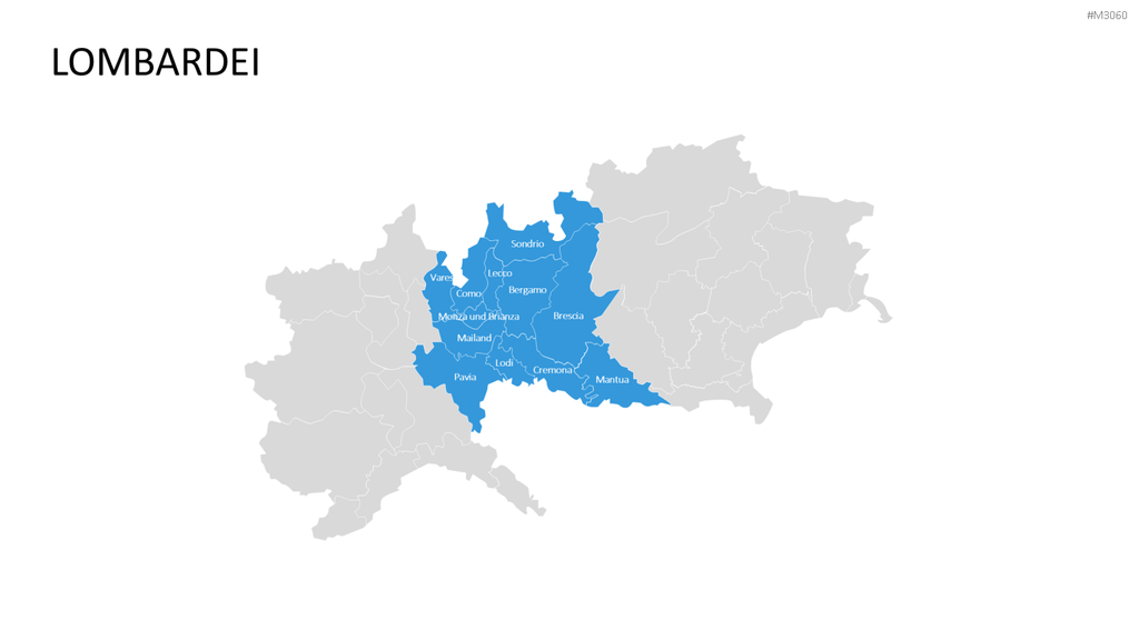 Nord-, Zentral-, Süd- Italien PowerPoint-Vorlage