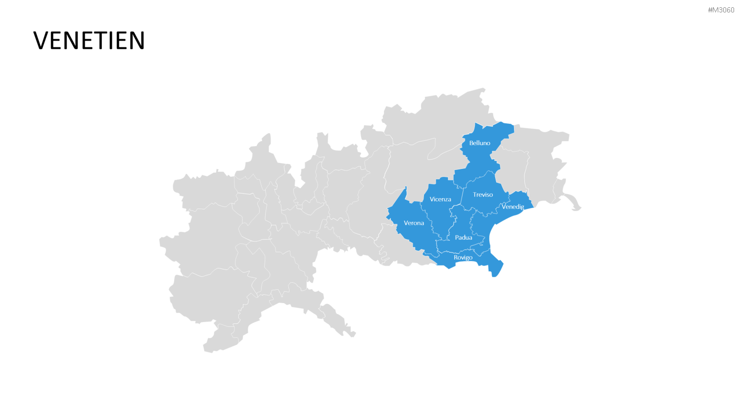 Nord-, Zentral-, Süd- Italien PowerPoint-Vorlage