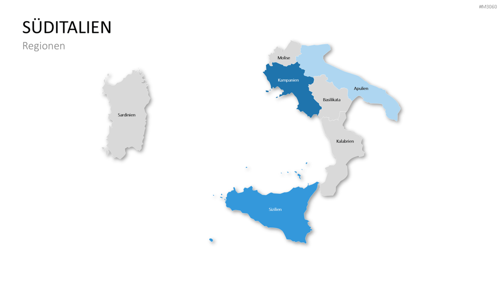 Nord-, Zentral-, Süd- Italien PowerPoint-Vorlage