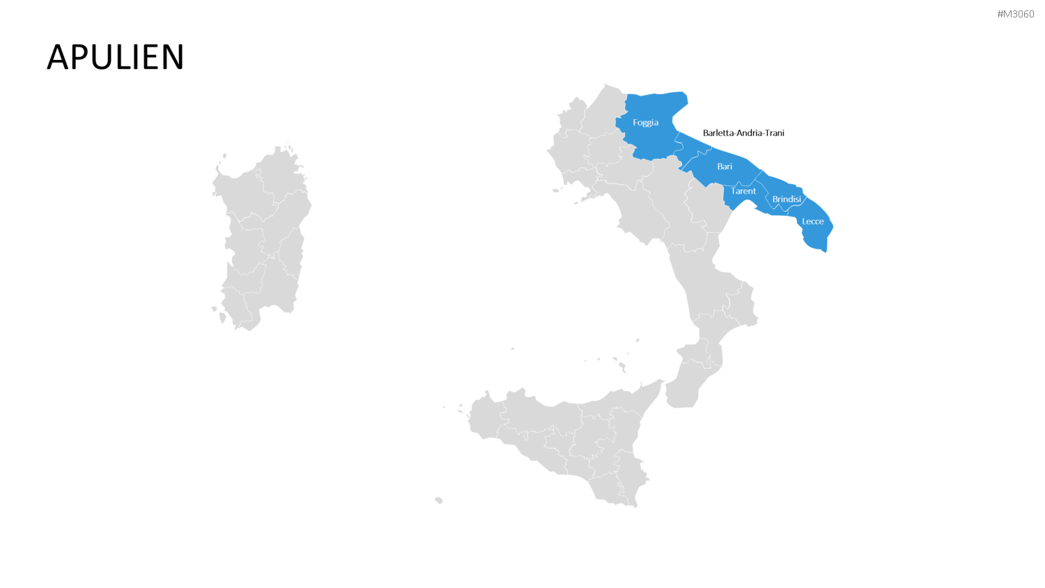 Nord-, Zentral-, Süd- Italien PowerPoint-Vorlage