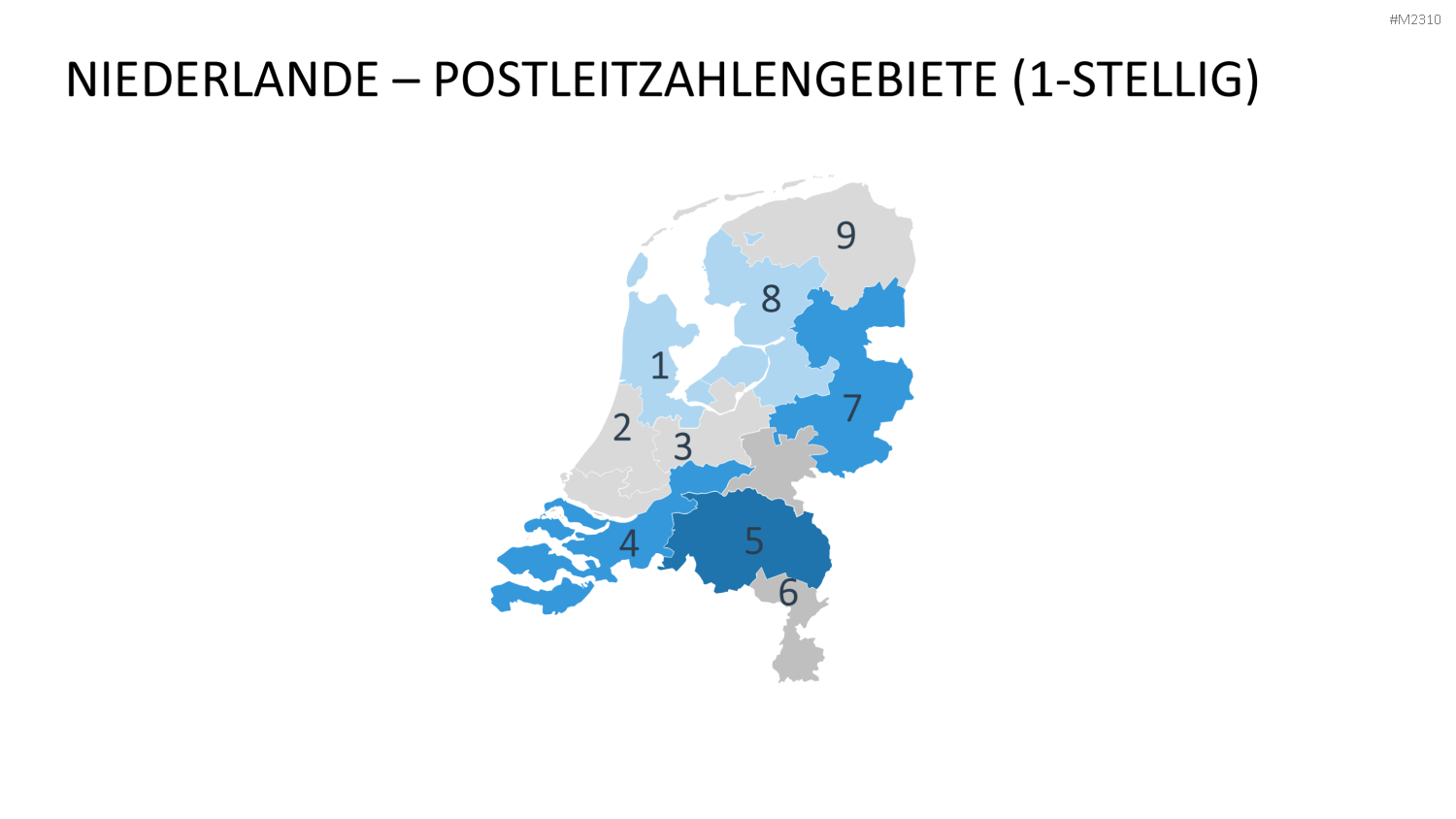 Niederlande - PLZ (2-stellig) PowerPoint-Vorlage