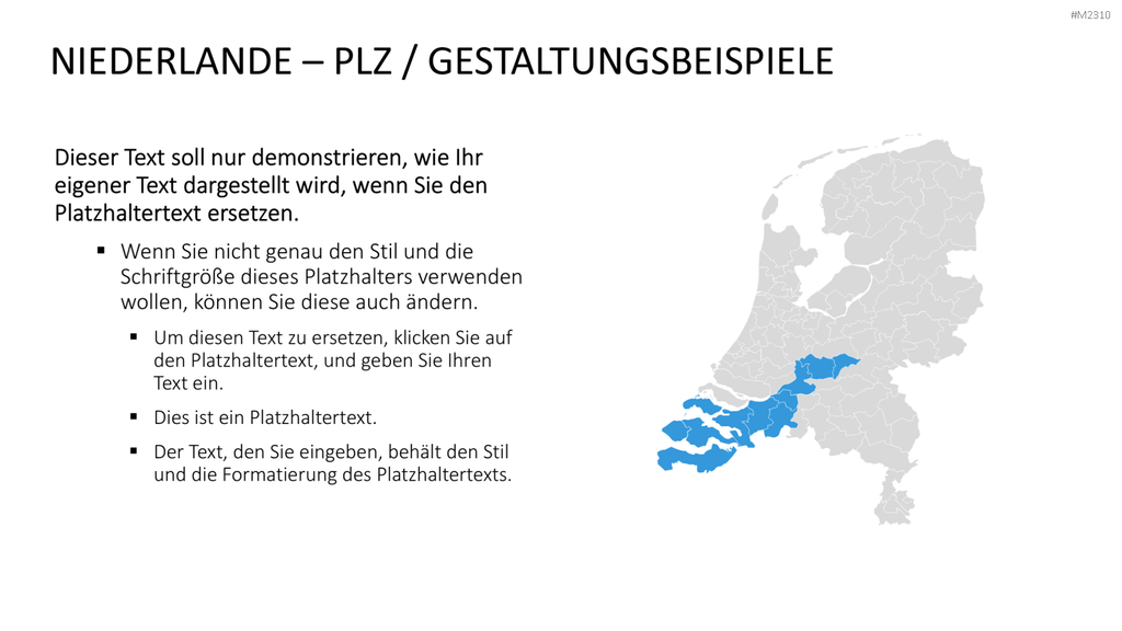 Niederlande - PLZ (2-stellig) PowerPoint-Vorlage