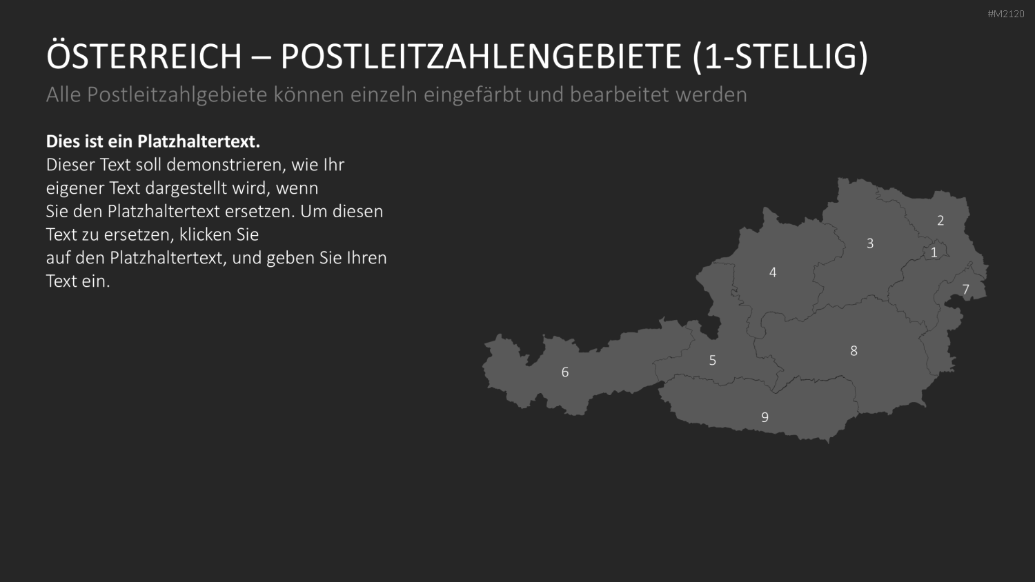 Österreich - PLZ (2-stellig) PowerPoint-Vorlage