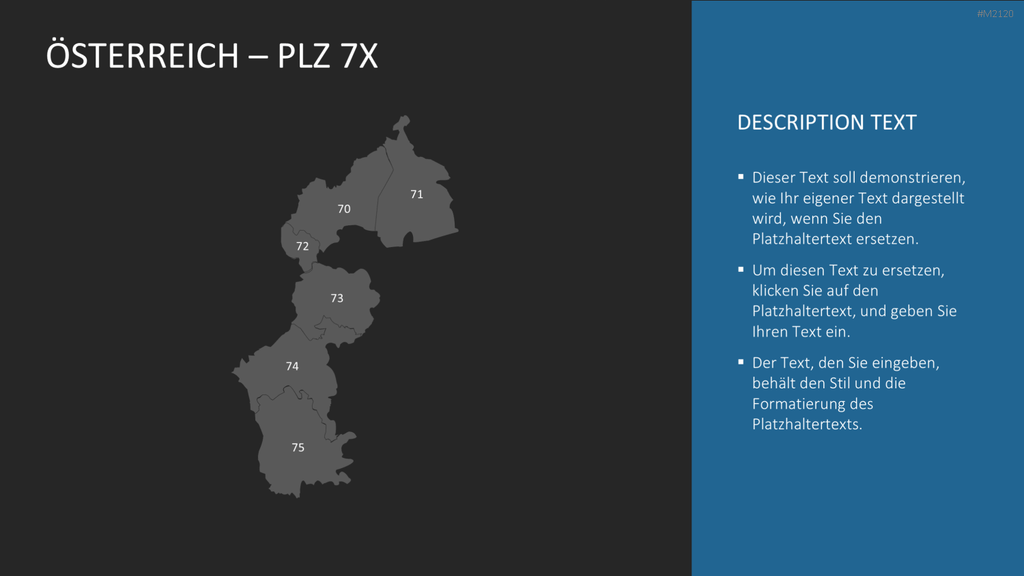 Österreich - PLZ (2-stellig) PowerPoint-Vorlage