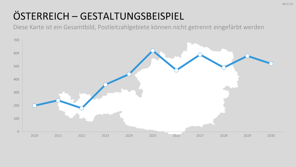 Österreich - PLZ (2-stellig) PowerPoint-Vorlage