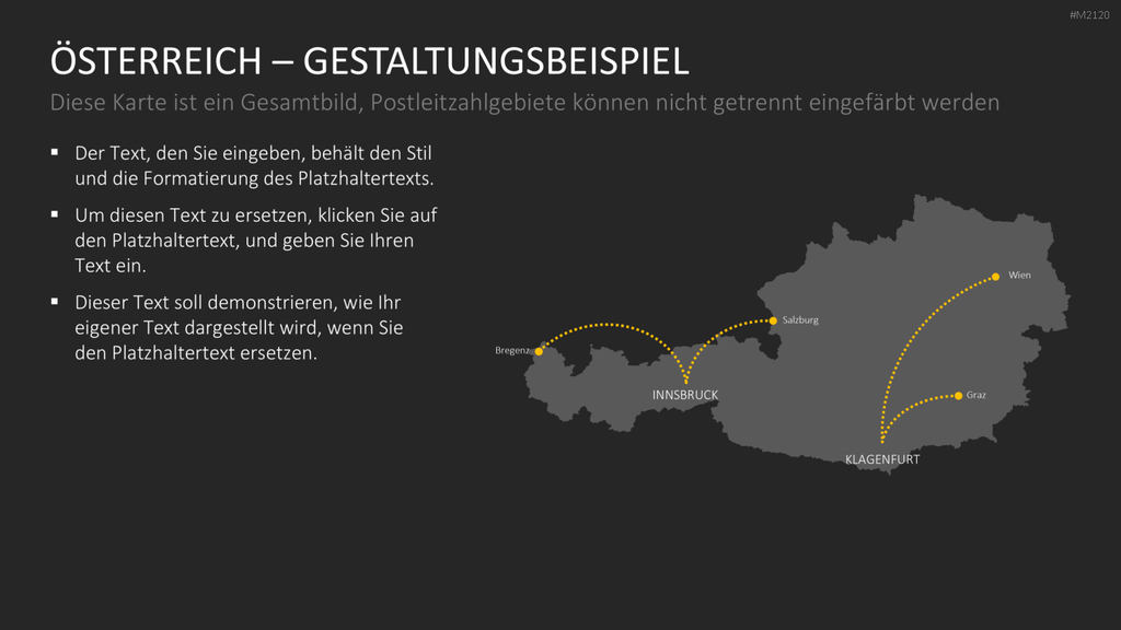Österreich - PLZ (2-stellig) PowerPoint-Vorlage