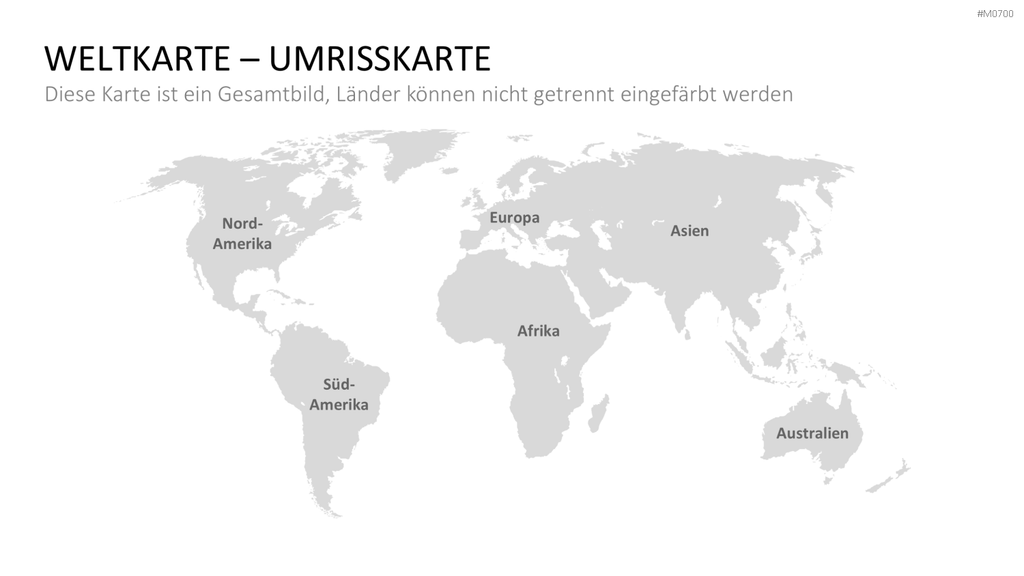 Weltkarte mit Auswahlliste PowerPoint-Vorlage