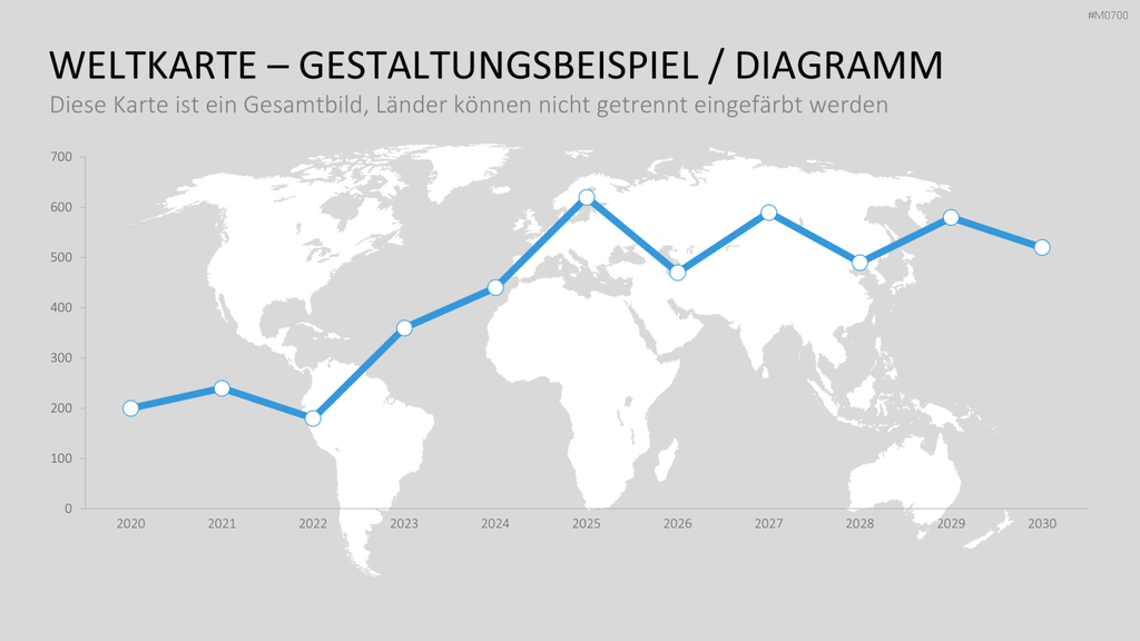 Weltkarte mit Auswahlliste PowerPoint-Vorlage