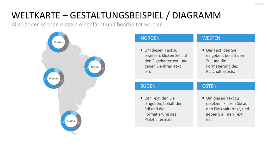 Weltkarte mit Auswahlliste PowerPoint-Vorlage