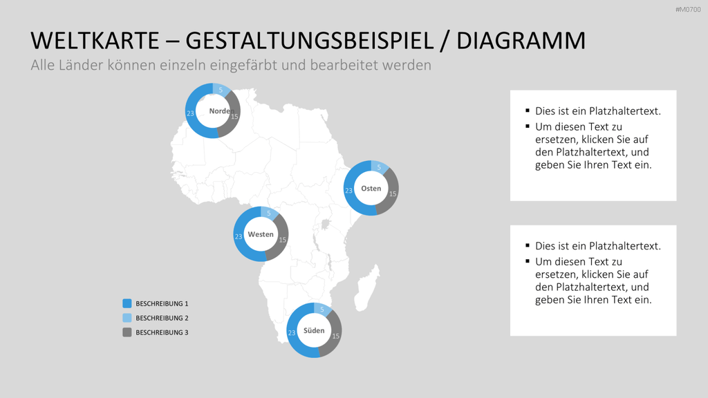 Weltkarte mit Auswahlliste PowerPoint-Vorlage