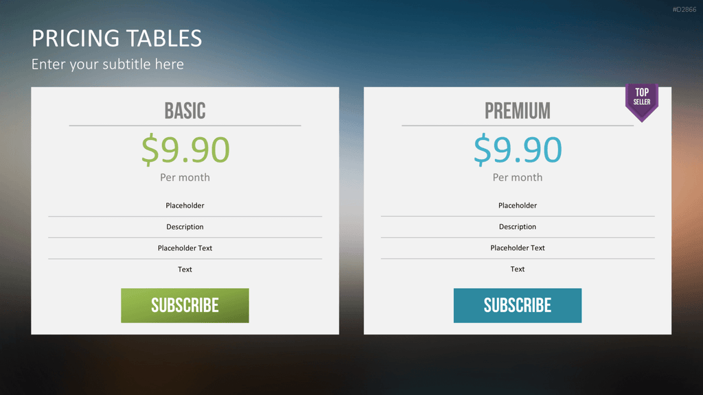 Pricing-Tables PowerPoint-Vorlage