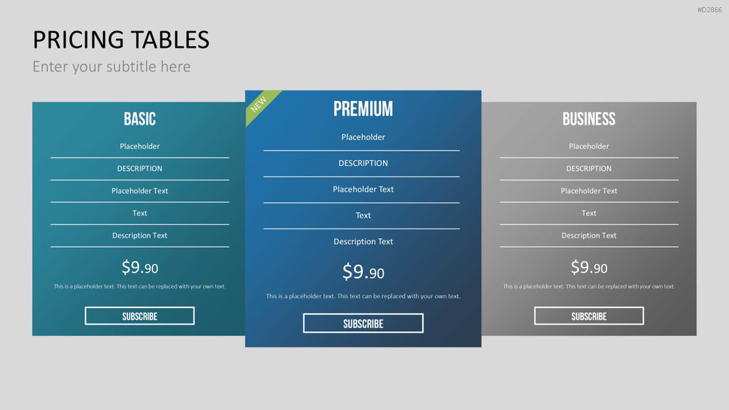 Pricing-Tables PowerPoint-Vorlage
