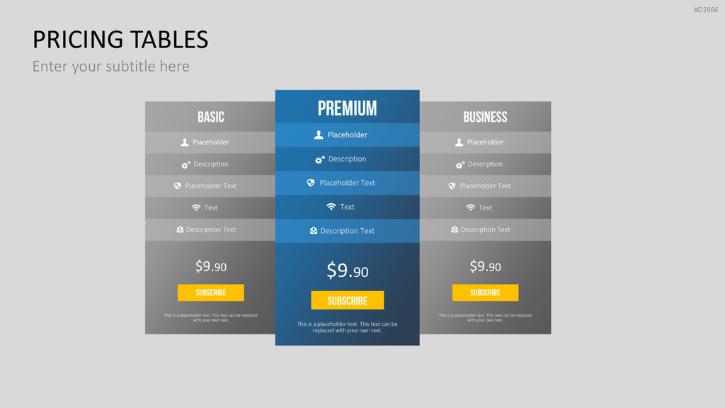 Pricing-Tables PowerPoint-Vorlage