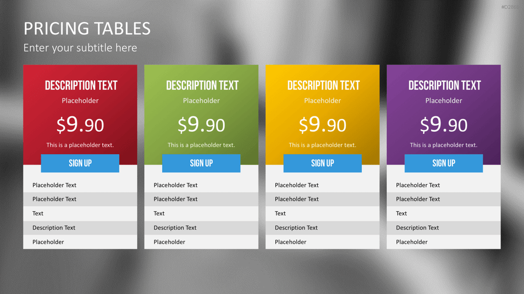 Pricing-Tables PowerPoint-Vorlage