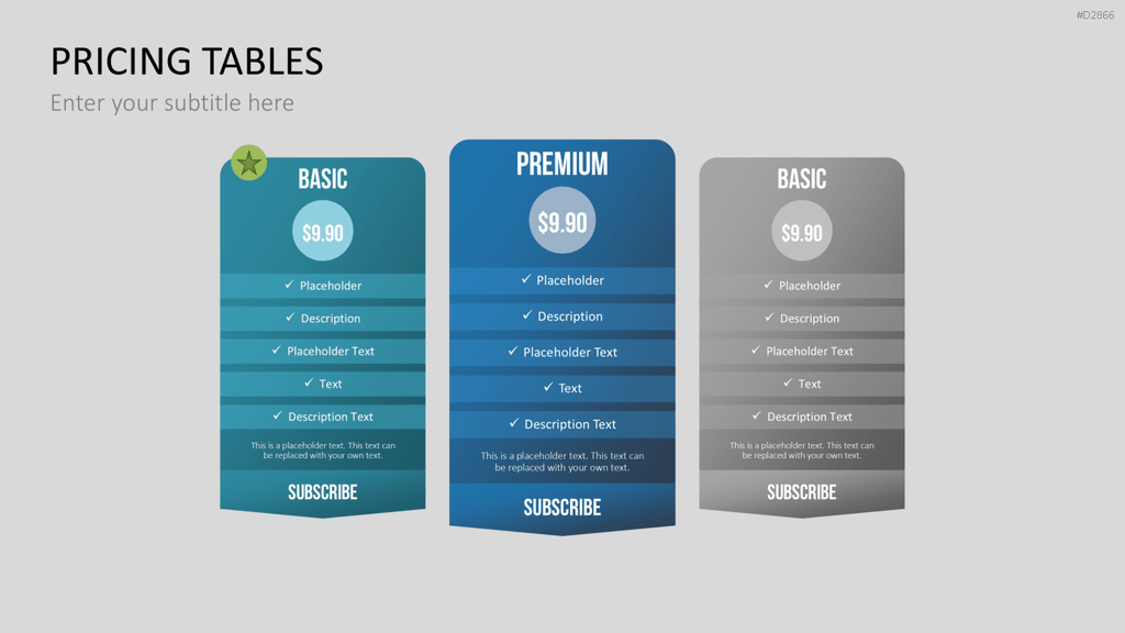 Pricing-Tables PowerPoint-Vorlage