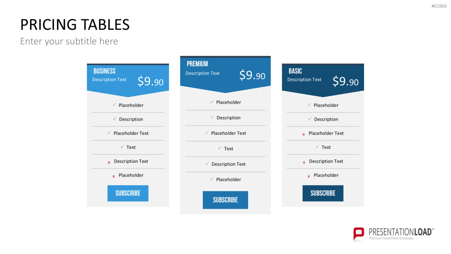 Pricing-Tables PowerPoint-Vorlage