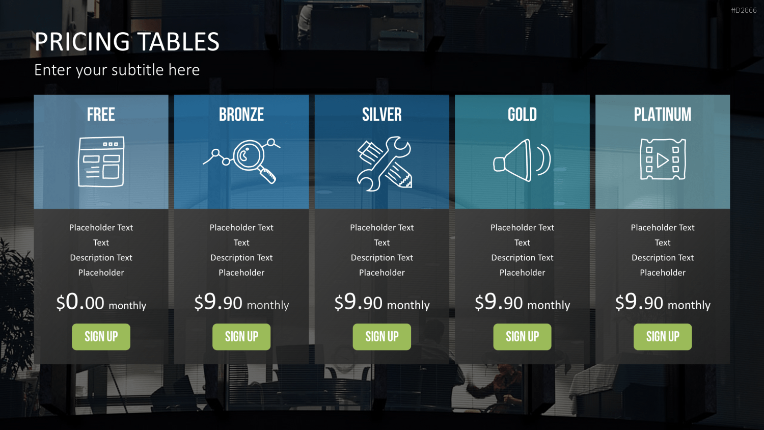 Pricing-Tables PowerPoint-Vorlage