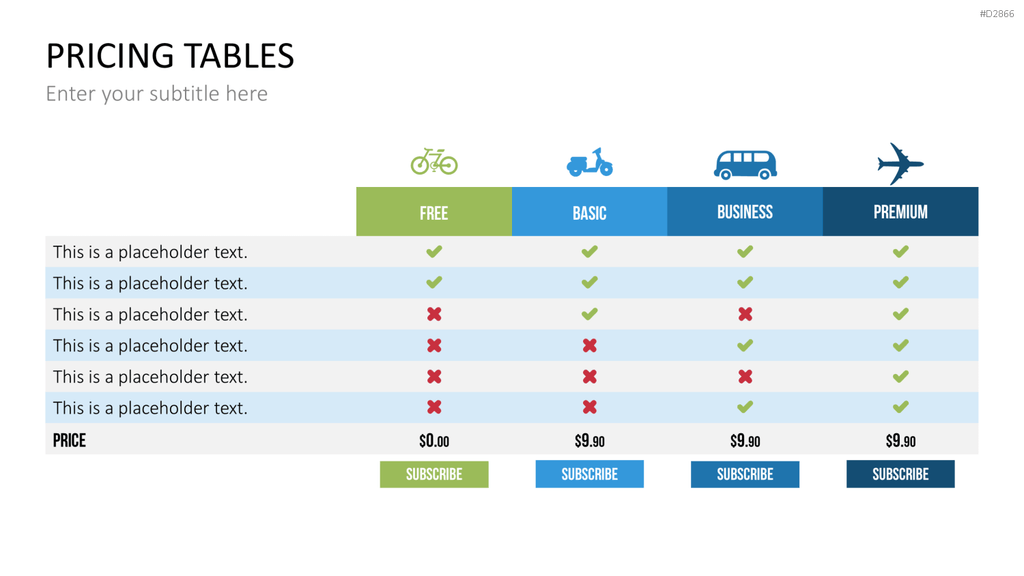 Pricing-Tables PowerPoint-Vorlage