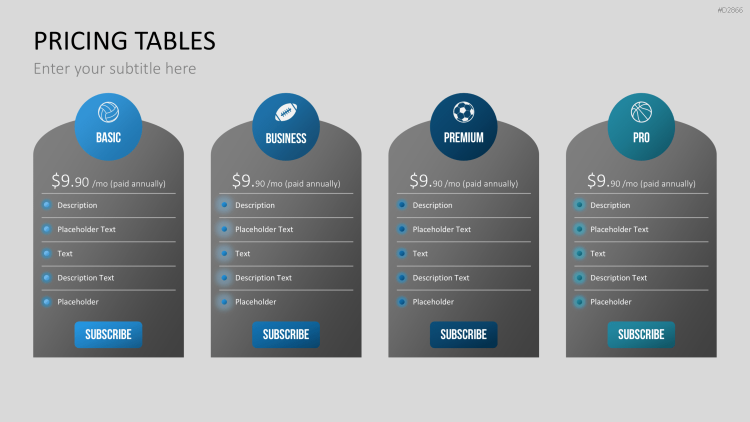 Pricing-Tables PowerPoint-Vorlage