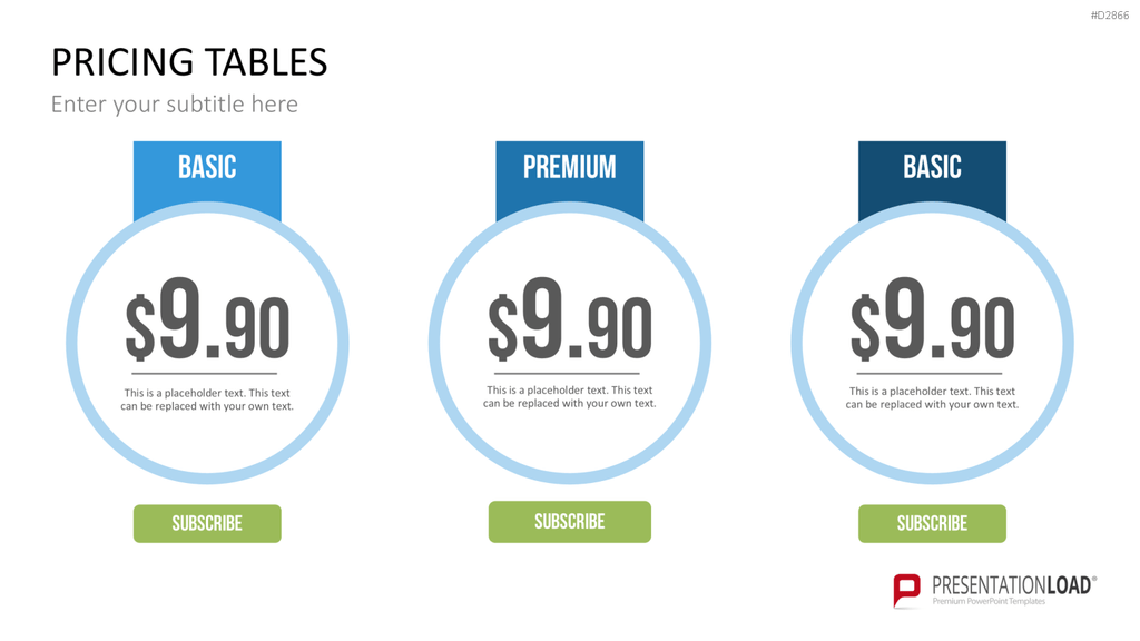 Pricing-Tables PowerPoint-Vorlage