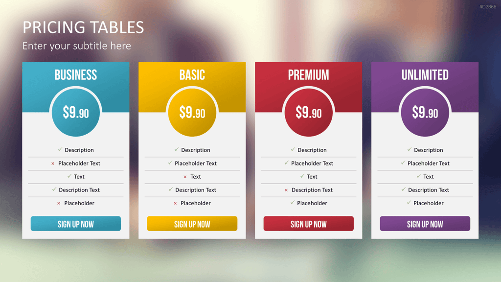 Pricing-Tables PowerPoint-Vorlage