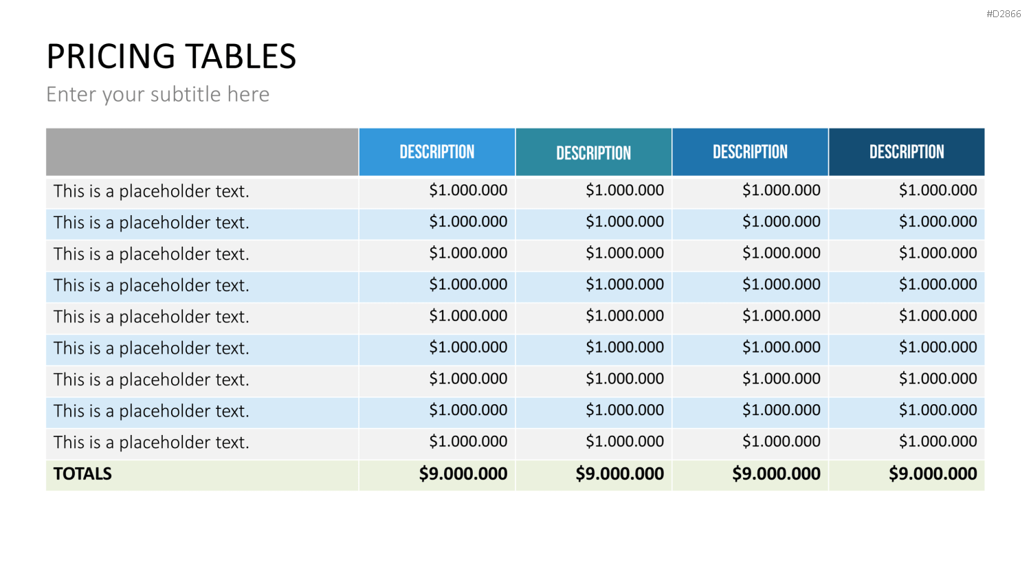Pricing-Tables PowerPoint-Vorlage