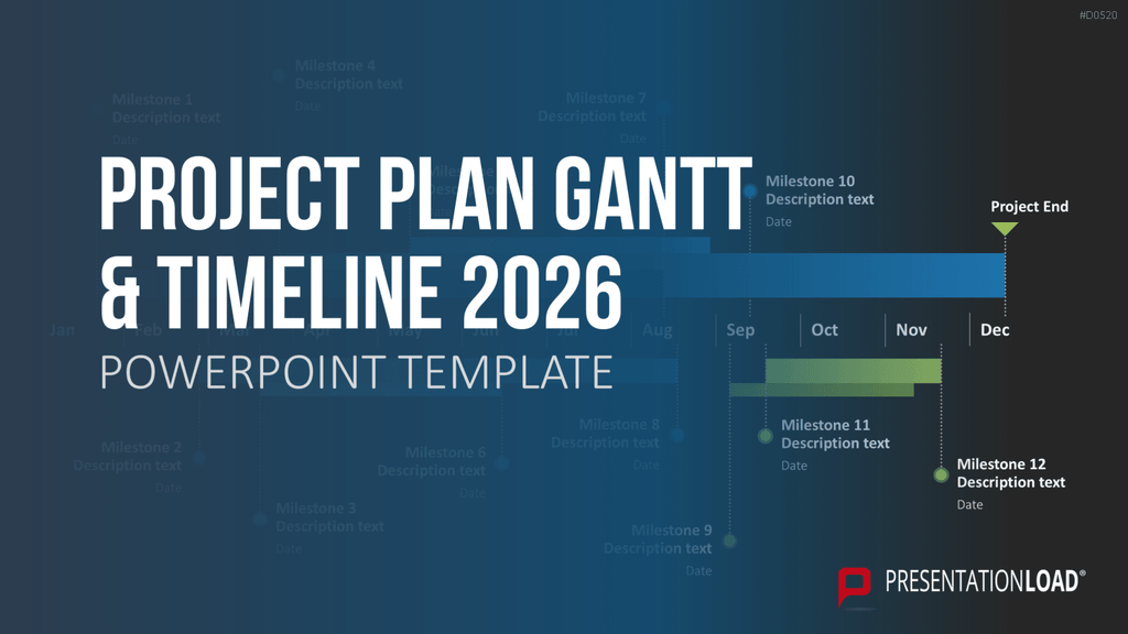 Projektplan & Zeitstrahl 2026 PowerPoint-Vorlage