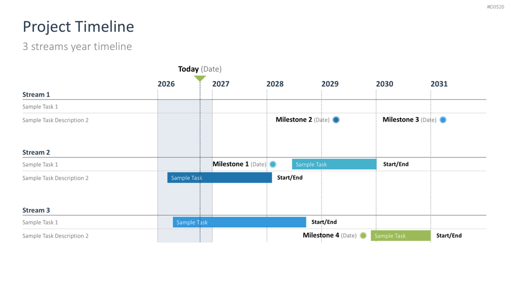 Projektplan & Zeitstrahl 2026 PowerPoint-Vorlage