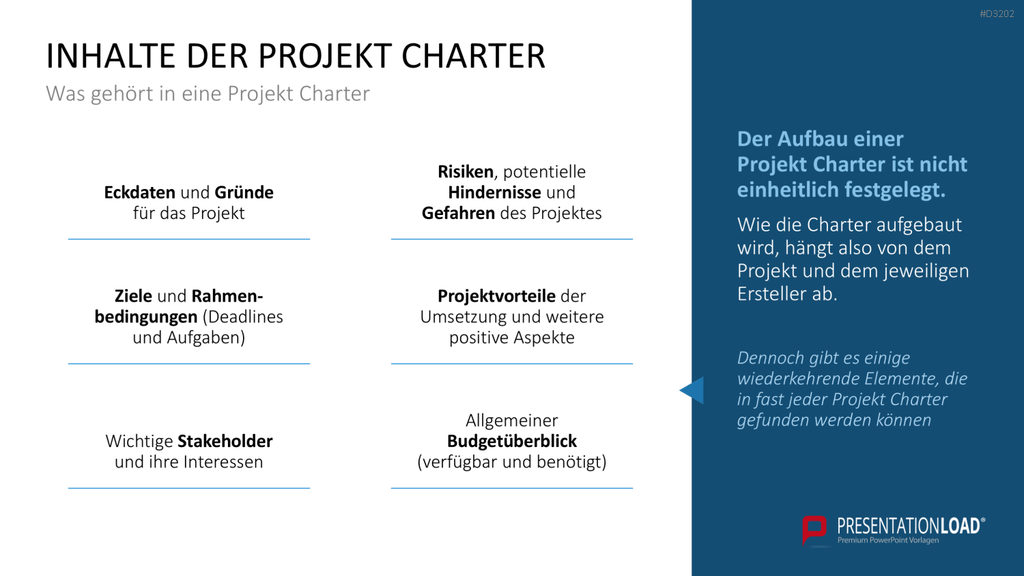 Projekt Charter PowerPoint-Vorlage