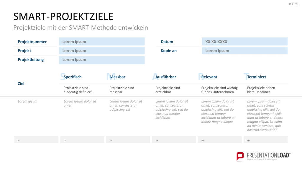 Projekt-Kennzahlen PowerPoint-Vorlage