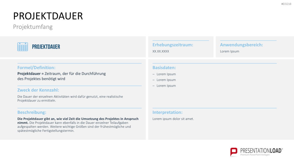 Projekt-Kennzahlen PowerPoint-Vorlage