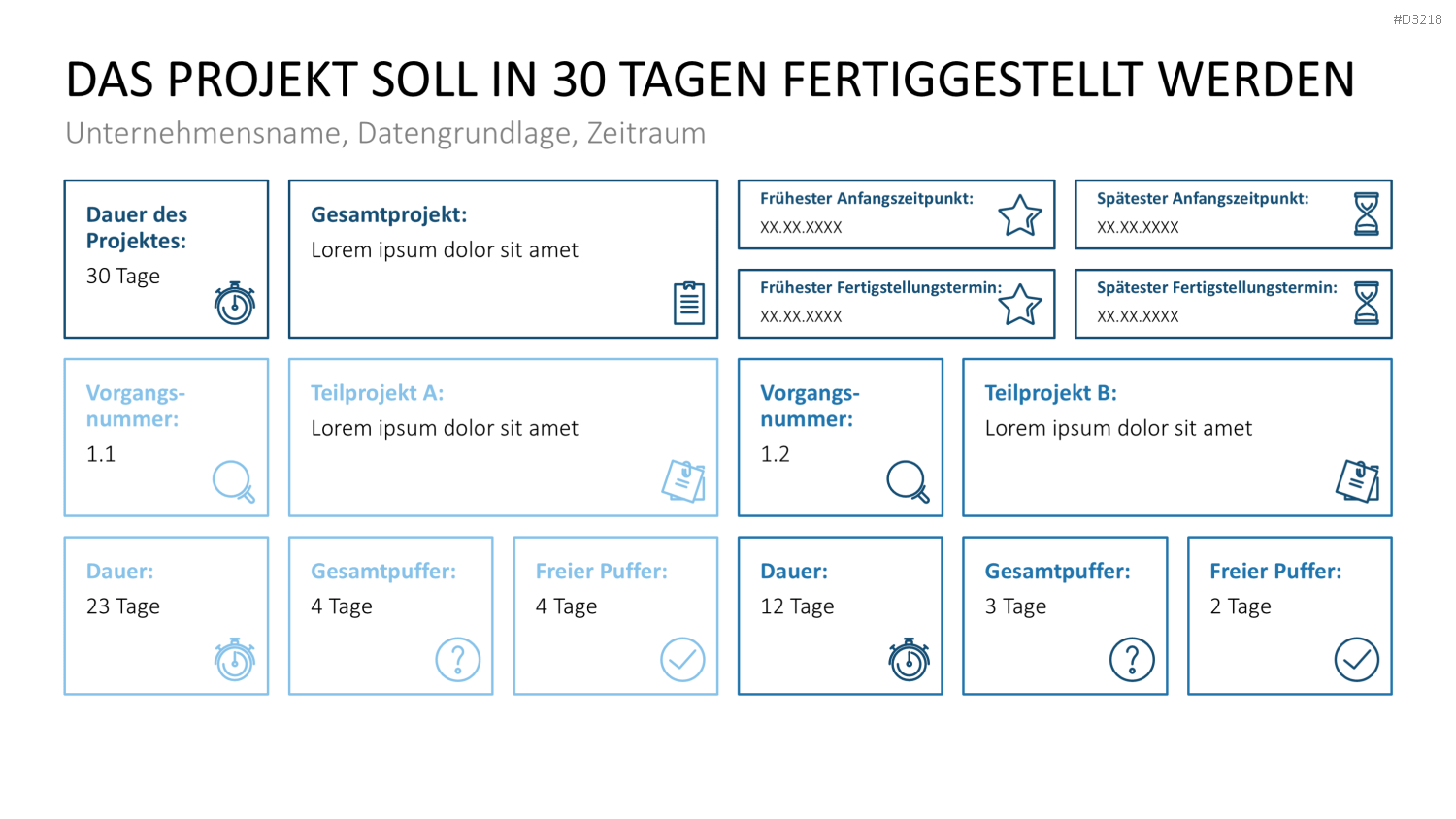 Projekt-Kennzahlen PowerPoint-Vorlage