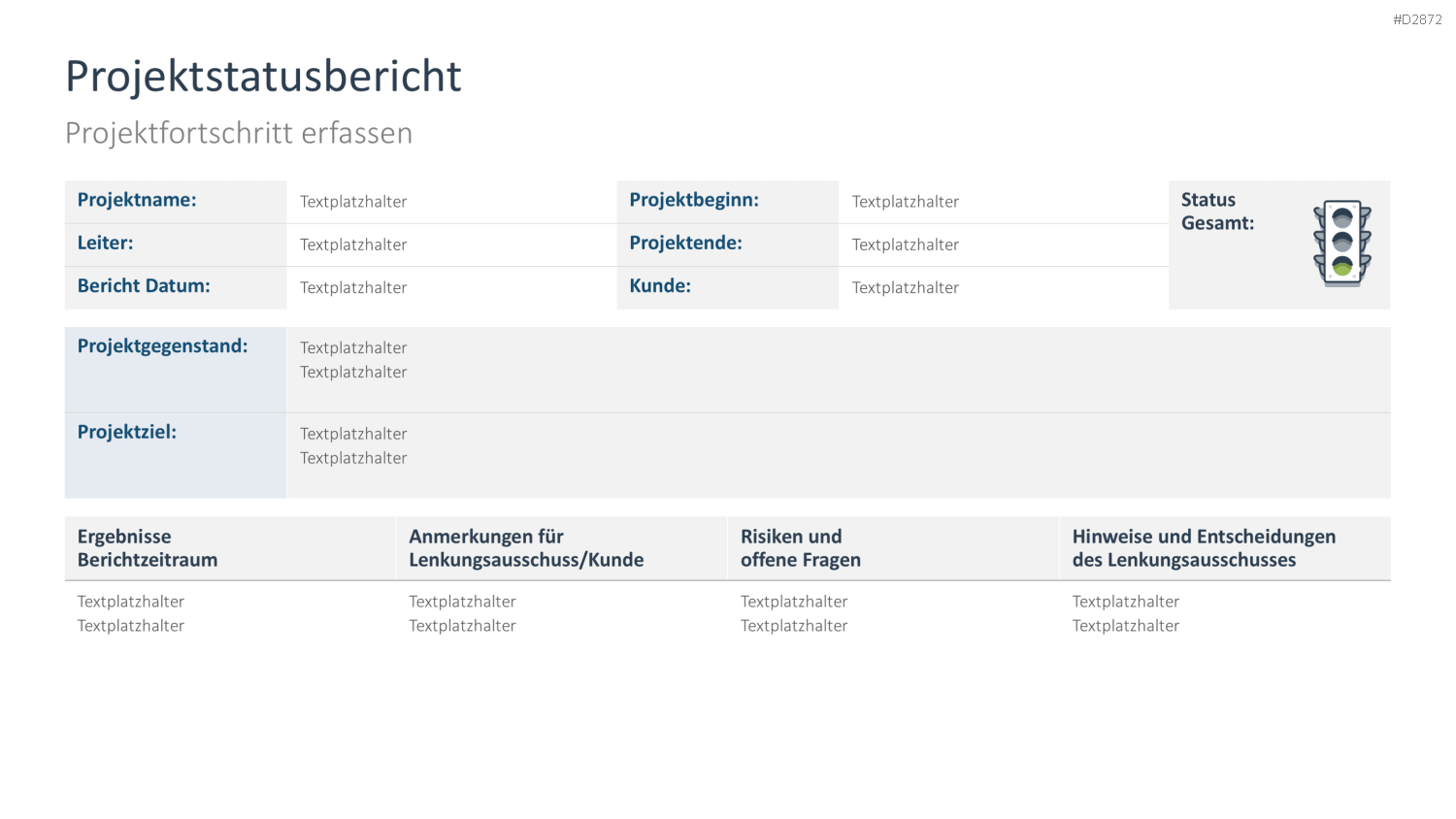 Projektstatusbericht Vorlage