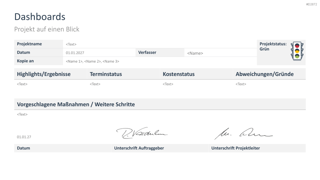 Projektstatusbericht Vorlage