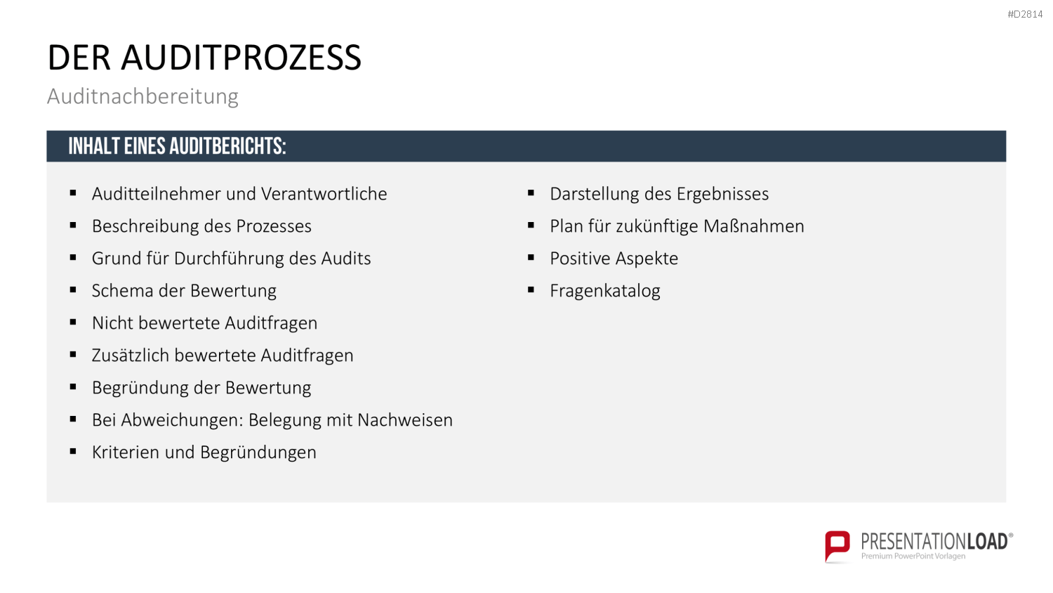 Quality Auditing PowerPoint-Vorlage