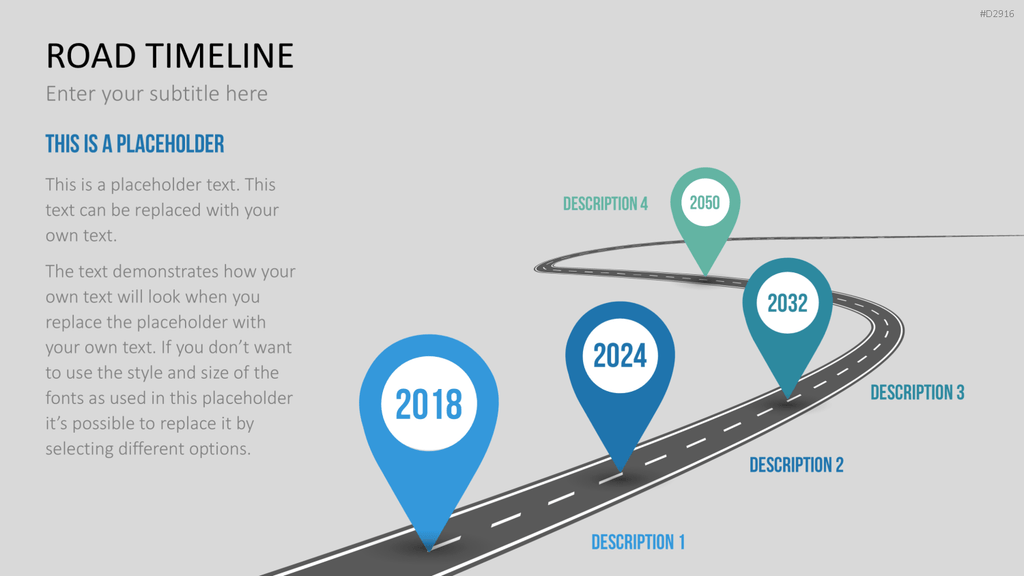Road Timeline 3D PowerPoint-Vorlage