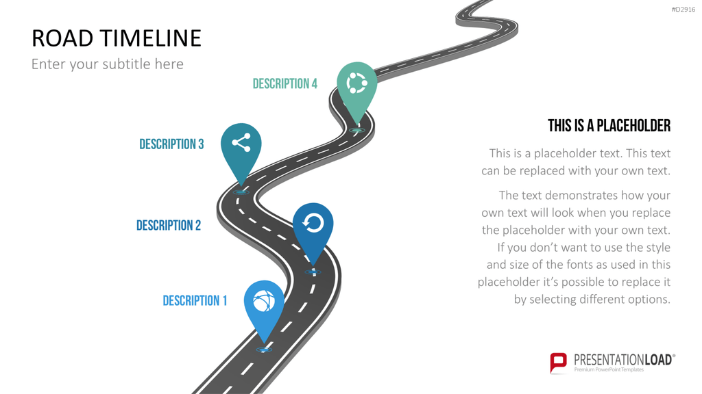 Road Timeline 3D PowerPoint-Vorlage