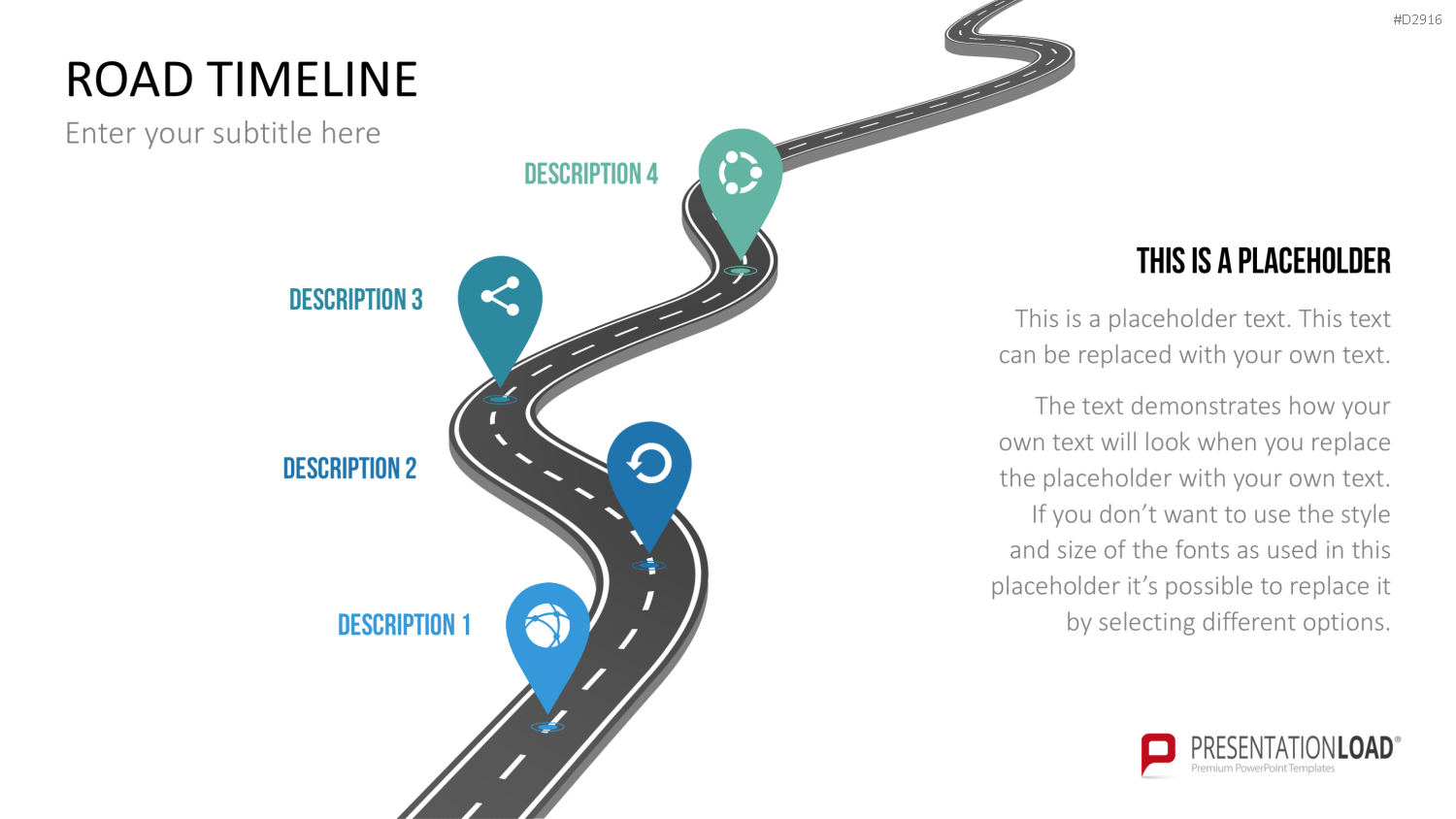 Road Timeline 3D PowerPoint-Vorlage