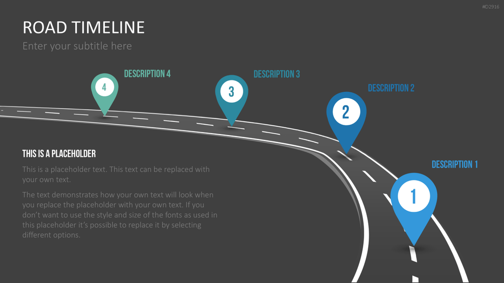 Road Timeline 3D PowerPoint-Vorlage
