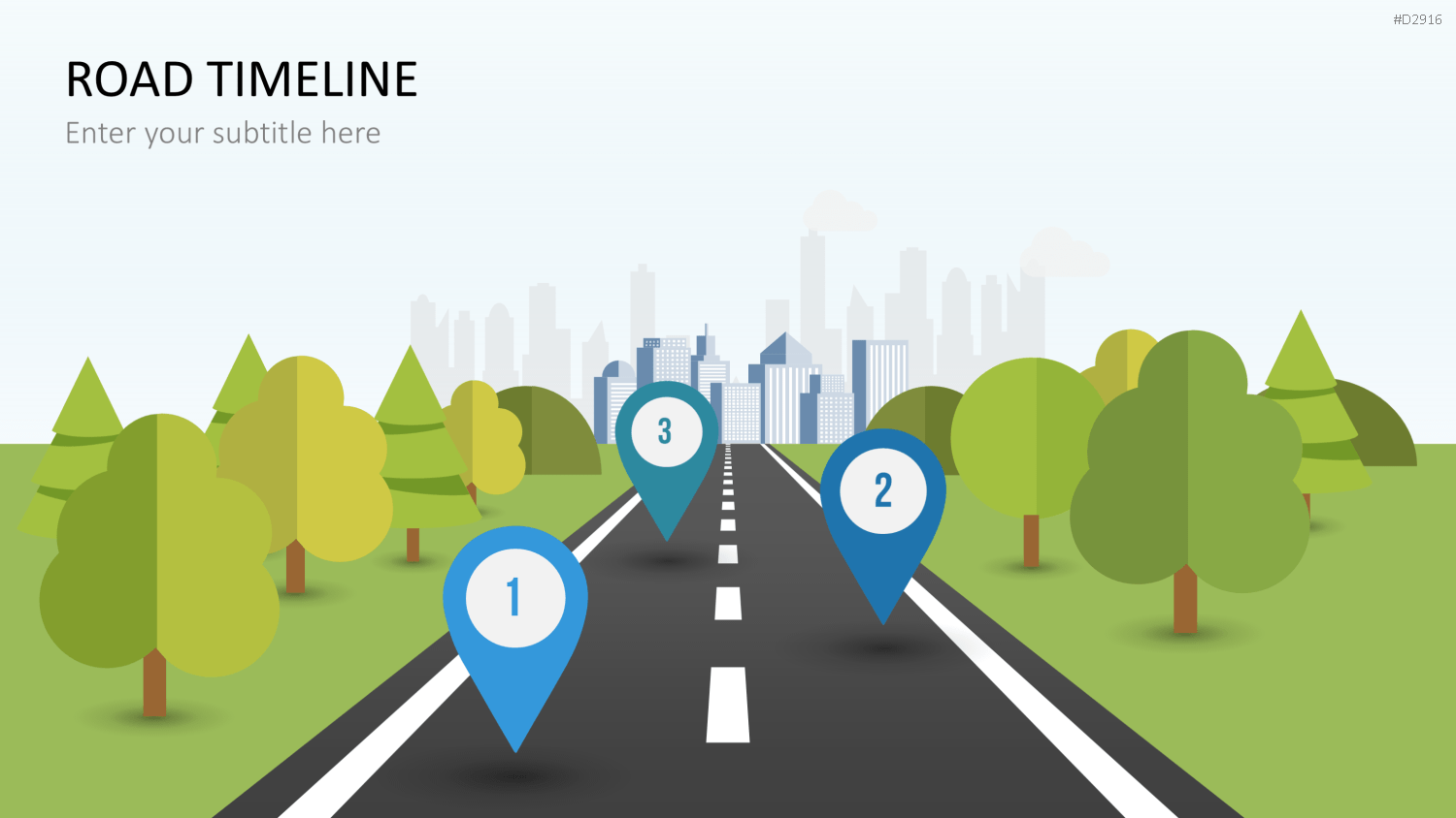 Road Timeline 3D PowerPoint-Vorlage