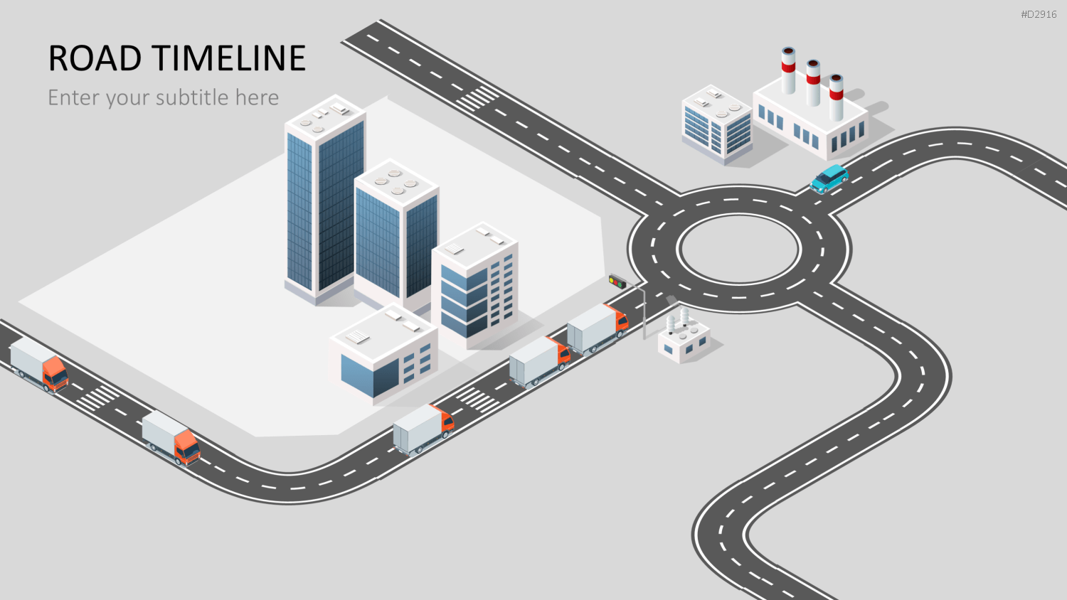 Road Timeline 3D PowerPoint-Vorlage